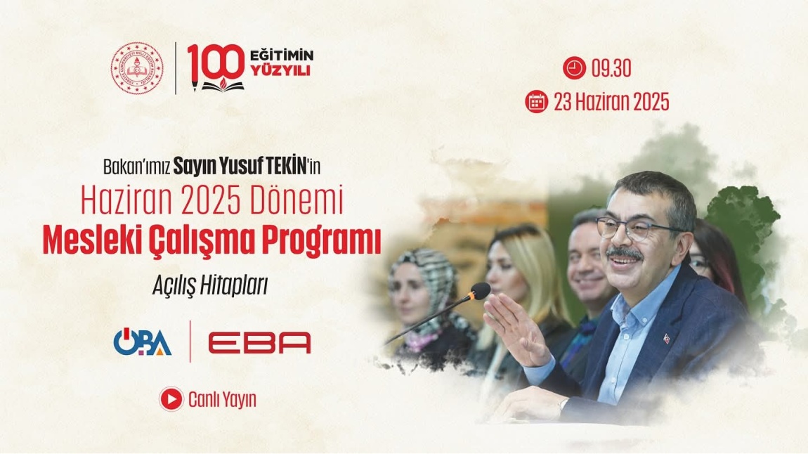 HAZİRAN 2025 DÖNEMİ MESLEKİ ÇALIŞMA PROGRAMI